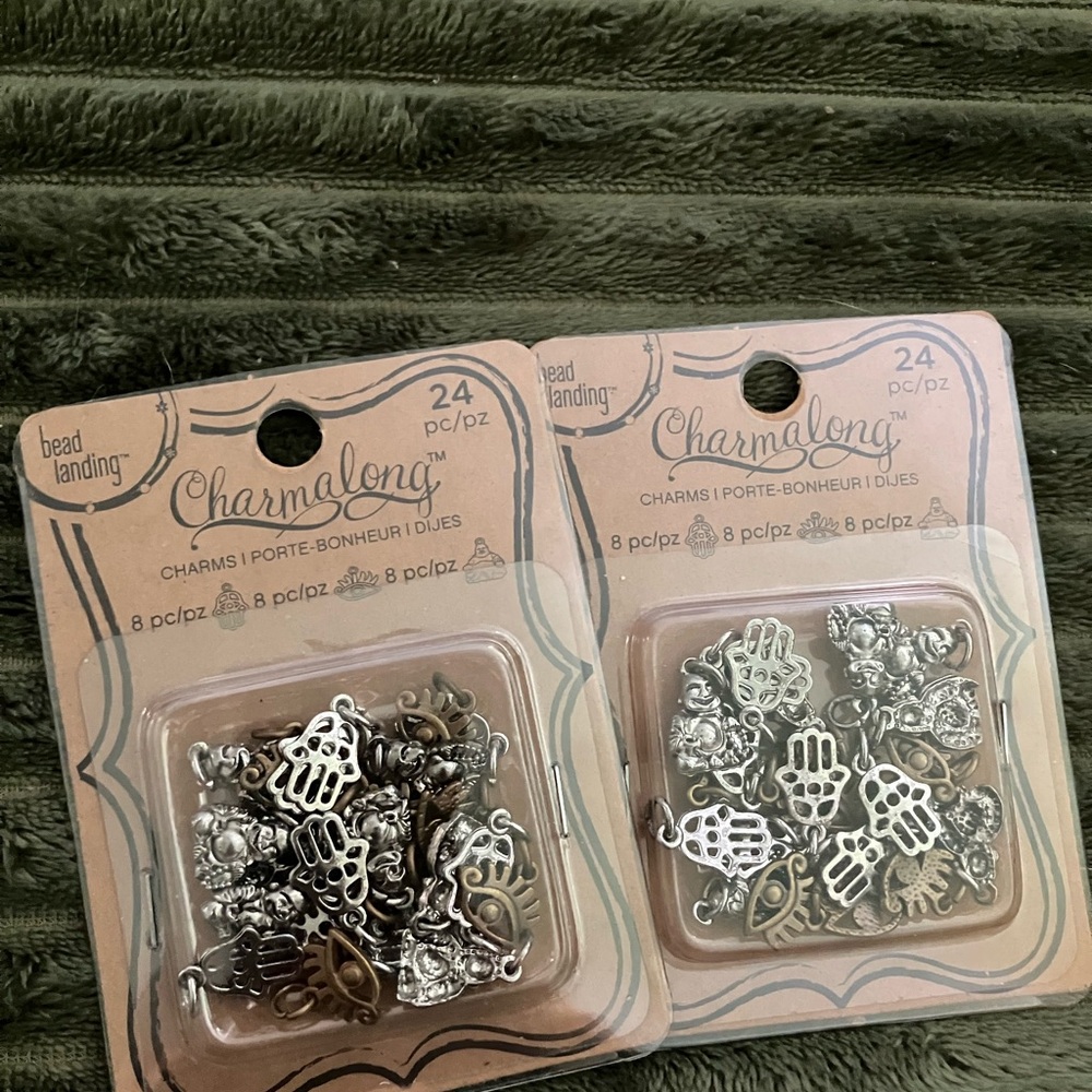 Michaels Charmalong Silver and Gold Charms Buddha Hamsa Hand Eye